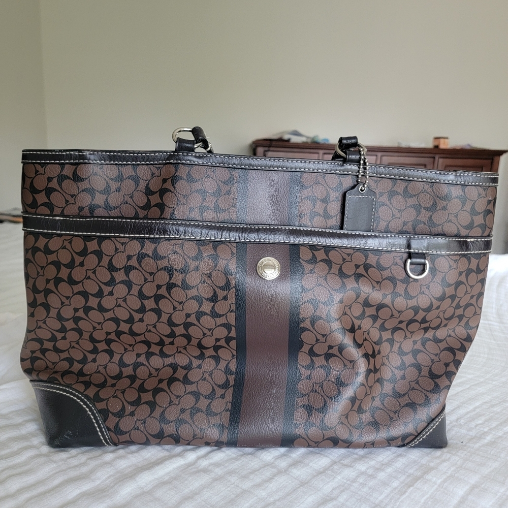 Coach Brown and Black Tote Bag